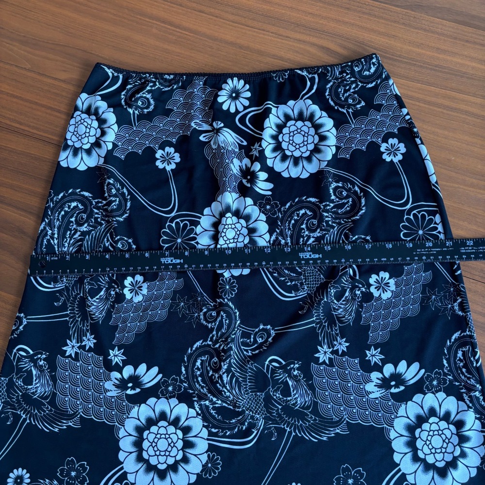 90s Vintage Rag Midi Skirt XL Floral Grunge Fairy Whimsigoth Y2K Ren Faire Beach - Picture 14 of 14